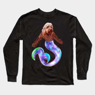 Magical rainbow mermaid Cavapoo Cavoodle - cavalier king charles spaniel poodle Long Sleeve T-Shirt
